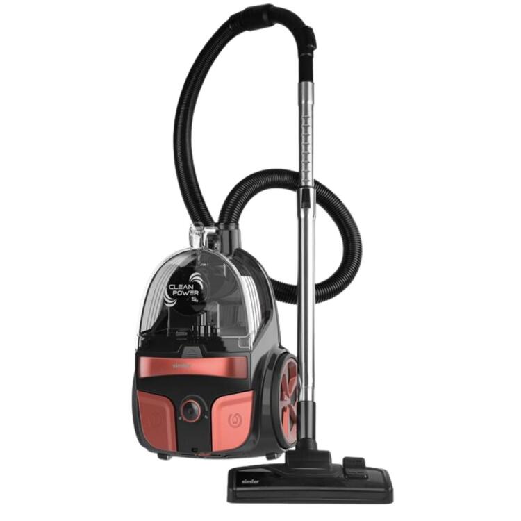 Simfer 6302 Clean Power Toz Torbasız Yatay Süpürge 800W Kırmızı - SİMFER